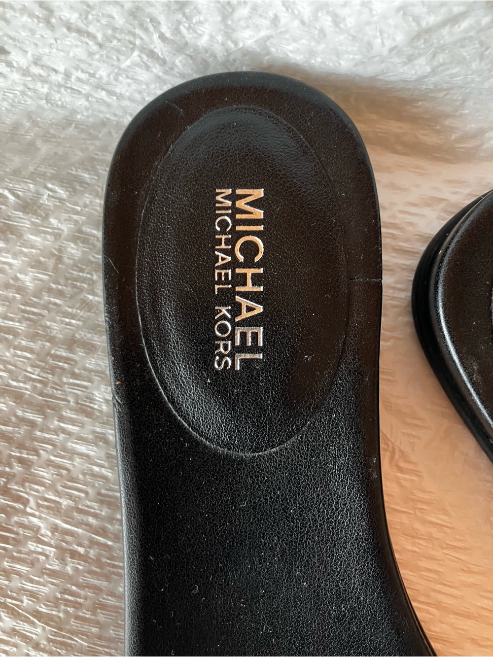 Michael Kors Black Crystal-Embellished Slide Sandals - Picture 2 of 5